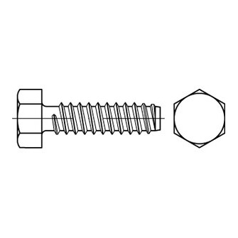 Sechskant-Blechschrauben mit Zapfen DIN 7976 / ISO 1479 Form F Stahl gal vz 4,8 x 16